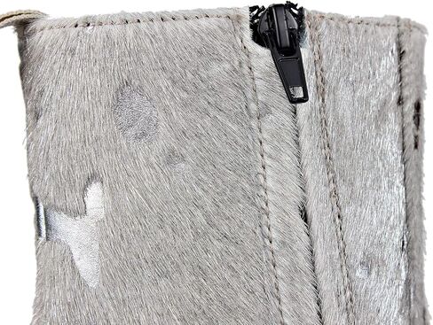 OSSTONE Men Chelsea Ankle Boots Leather Pony Hair Leopard Boot with Side Zipper Heel Boots JY012 in Kuwait