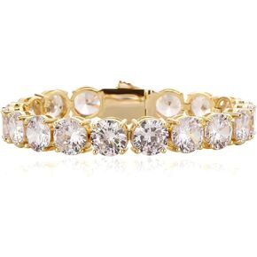 JINAO 8MM 10MM Tennis Bracelet 14K Gold Plated Iced Out 5A+ Cubic Zirconia Diamond Hip Hop Tennis Chain for Men Women in Kuwait
