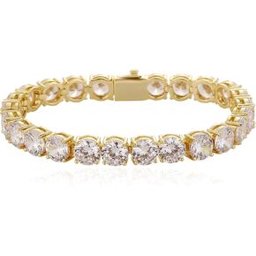 JINAO 8MM 10MM سوار التنس 14K مطلية بالذهب مثلج خارج 5A + زركون الماس الهيب هوب سلسلة التنس للرجال والنساء
