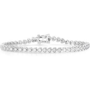 2.00 قيراط من الألماس والذهب الأبيض عيار 14 قيراط للنساء (اللون G-H، وضوح I2)، لا يسبب الحساسية، تغليف جاهز للهدايا، 7، معدن، ألماس, 7, معدن, ألماس in Kuwait