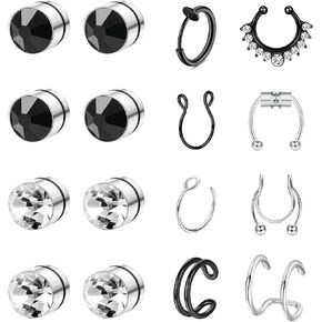 Florideco 16 قطعة حلقة الأنف وهمية حلقة الأنف وهمية هوب حلقة الأنف وهمية مسمار ثقب الأنف وهمية أقراط وهمية للنساء الرجال in Kuwait