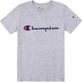 Champion Boys Heritage Short Sleeve Cotton Logo Tee Kids (Heritage Oxford Heather, Medium) in Saudi Arabia