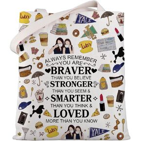 WSNANG G Girls TV Show Gift Luke's Diner Tote Bag Gilmore TV Show قابلة لإعادة الاستخدام حمل حقيبة كتف Lorelai Rory Gilmore Fan Gift in Kuwait