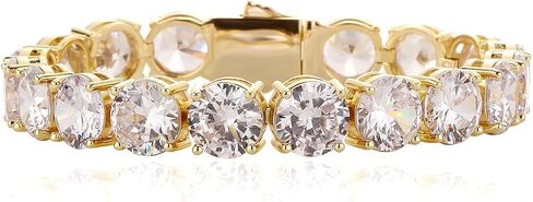 JINAO 8MM 10MM سوار التنس 14K مطلية بالذهب مثلج خارج 5A + زركون الماس الهيب هوب سلسلة التنس للرجال والنساء in Kuwait