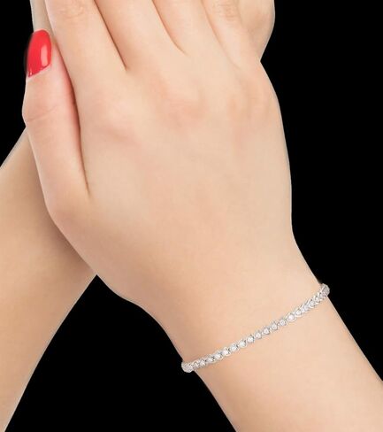 2.00 قيراط من الألماس والذهب الأبيض عيار 14 قيراط للنساء (اللون G-H، وضوح I2)، لا يسبب الحساسية، تغليف جاهز للهدايا، 7، معدن، ألماس, 7, معدن, ألماس in Kuwait