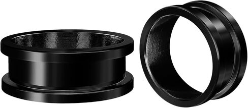 bodyjewellery Black Coated Surgical steel Flesh Tunnels Ear Plugs Ear Stretching 2Pcs in Saudi Arabia