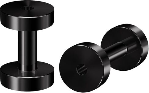 bodyjewellery Black Coated Surgical steel Flesh Tunnels Ear Plugs Ear Stretching 2Pcs in Saudi Arabia