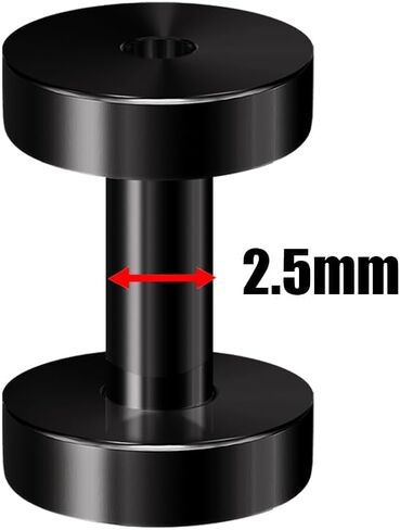 bodyjewellery Black Coated Surgical steel Flesh Tunnels Ear Plugs Ear Stretching 2Pcs in Saudi Arabia