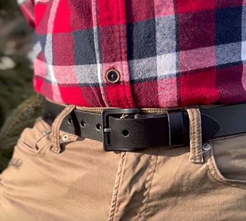 Beep Free 1 3/8" Italian Leather Belt | Airport Friendly | Metal Free in Saudi Arabia