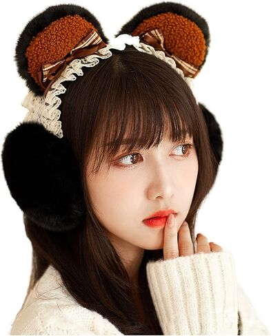 MioCloth Bear Ear Earmuff for Women Girls Foldable Headband Cold Weather Outdoor Ear Cover Winter Accessories Animal Costume in Saudi Arabia