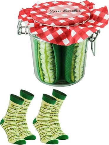 JAR SOCKS - 2 pairs of socks as Pickles Funny Gift Unisex, Produced in the EU in Saudi Arabia