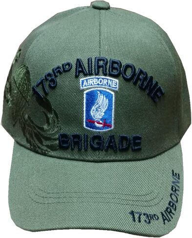 First Military Choice 173rd Airborne Brigade (Wing Shadow) (Black Letters) Baseball Cap (Green) in Saudi Arabia