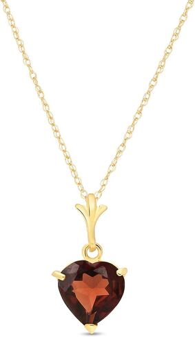 Galaxy Gold GG 14K Gold Jewelry Set - Necklace and Earrings w/Natural Heart-shaped Garnets in Saudi Arabia