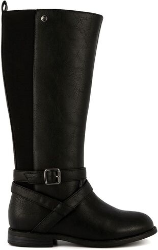 LONDON FOG Girls Brooke Knee High Fashion Boot Zip Up Boot With Fashion Buckle in Saudi Arabia