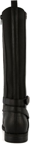 LONDON FOG Girls Brooke Knee High Fashion Boot Zip Up Boot With Fashion Buckle in Saudi Arabia