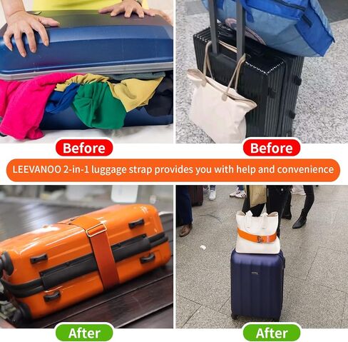 Luggage Belt Strap Add a Bag Luggage Strap,2-in-1 Suitcase Strap Travel Accessories,Luggage Strap Carry On Luggage Elastic Adjustable Luggage Strap Airport Luggage Belt Orange in Saudi Arabia