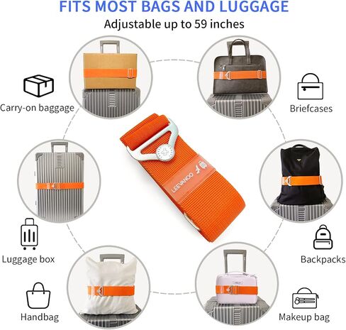 Luggage Belt Strap Add a Bag Luggage Strap,2-in-1 Suitcase Strap Travel Accessories,Luggage Strap Carry On Luggage Elastic Adjustable Luggage Strap Airport Luggage Belt Orange in Saudi Arabia