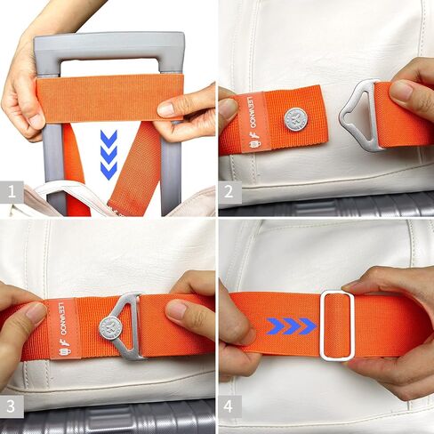 Luggage Belt Strap Add a Bag Luggage Strap,2-in-1 Suitcase Strap Travel Accessories,Luggage Strap Carry On Luggage Elastic Adjustable Luggage Strap Airport Luggage Belt Orange in Saudi Arabia