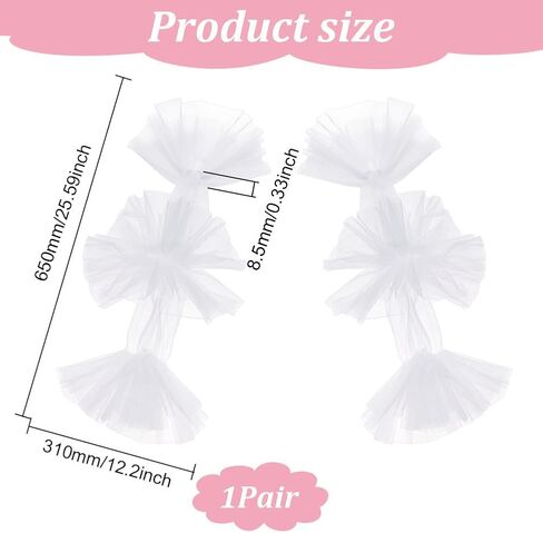 BENECREAT 1 Pair Removable Puff Sleeves for Wedding Dress, 28.5cm Long Ivory Spandex Cuff Silky for Wedding, Opera, Banquets and Party, 8mm Thick in Saudi Arabia
