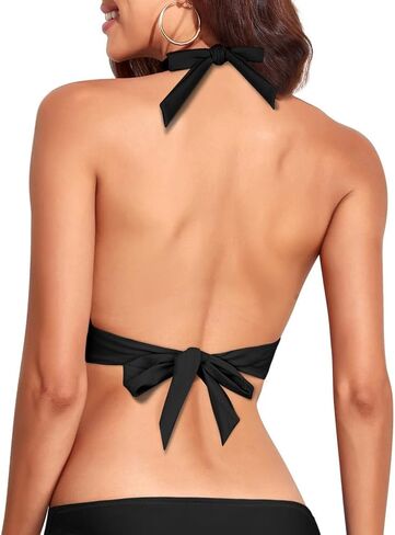 Hilor Women's Push Up Bikini Top Sexy Triangle Top Swimsuit Halter Bathing Suit Swim Tops in Saudi Arabia