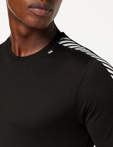 Helly Hansen Men's Standard LIFA Stripe Performance Long Sleeve Crewneck Thermal Baselayer Top, 998 Black, Small in Saudi Arabia