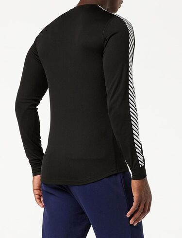 Helly Hansen Men's Standard LIFA Stripe Performance Long Sleeve Crewneck Thermal Baselayer Top, 998 Black, Small in Saudi Arabia
