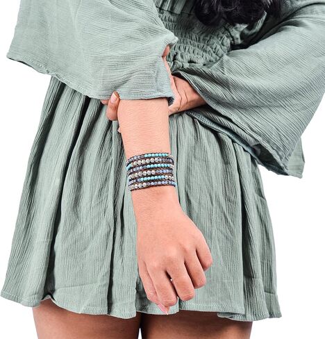 خرز فيروزي ، بلورات السماء ، زنك فضي + بني - سبيريت سبريغ كاي بوهو راب سوار in Kuwait