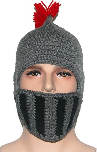 قبعات Kafeimali الأصلية للرجال من Viking Barbarian Knight Beard Hat قبعة صغيرة محبوكة in Kuwait