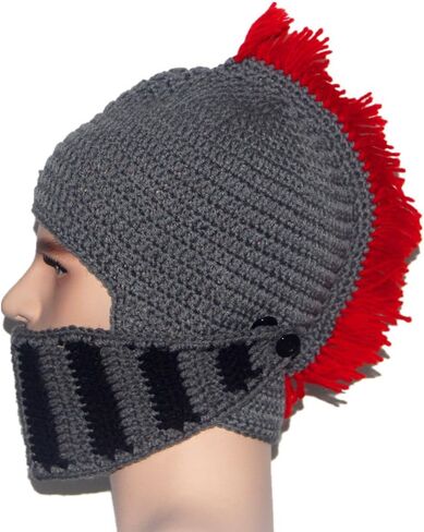 قبعات Kafeimali الأصلية للرجال من Viking Barbarian Knight Beard Hat قبعة صغيرة محبوكة in Kuwait