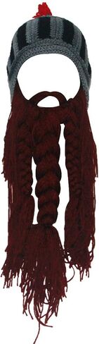 قبعات Kafeimali الأصلية للرجال من Viking Barbarian Knight Beard Hat قبعة صغيرة محبوكة in Kuwait