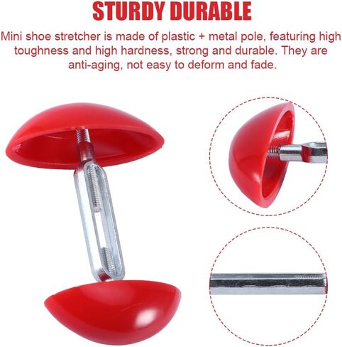 زوجان من ممادات الأحذية الصغيرة للأقدام العريضة مع حقيبة تخزين قابلة للتعديل وموسع الأحذية غير قابل للانزلاق لأقدام واسعة للنساء والرجال (أحمر) in Kuwait