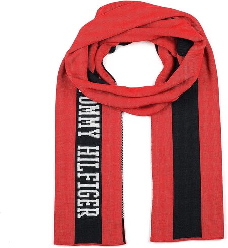 Tommy Hilfiger Men's Logo Mix Scarf, Primary Red Multi, One Size in Saudi Arabia