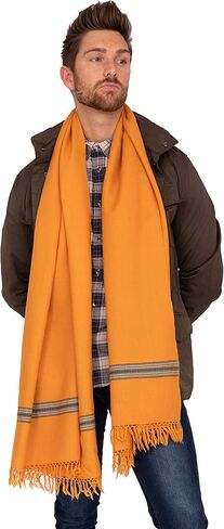 ليكماري وشاح كبير للرجال - وشاح شتوي - وشاح صوف ميرينو للرجال - وشاح بطانية - بطانية سفر - وشاح كبير - منسي in Kuwait