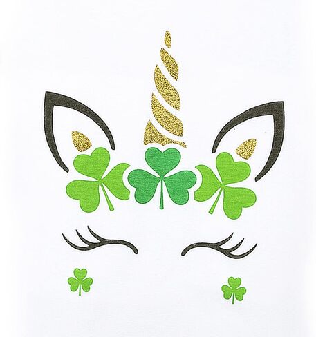 قمصان Hiiraggle Girls St Patricks Day للأطفال قمصان علوية لامعة وحيد القرن بأكمام قصيرة in Kuwait