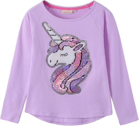 HH Family Unicorn Shirts for Girls Flip Sequin Kids Top Tee Clothes in Kuwait