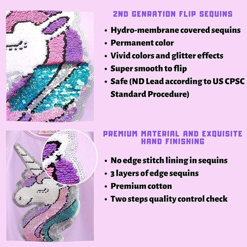 HH Family Unicorn Shirts for Girls Flip Sequin Kids Top Tee Clothes in Kuwait