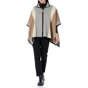 Anne Klein Women's Vertical Stripe Zip Front Cape in Saudi Arabia