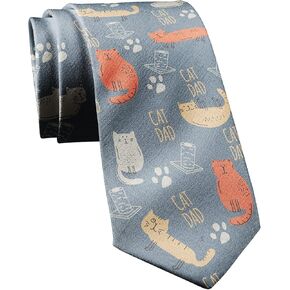 Crazy Dog T-Shirts Cat Dad Necktie Funny Gift For Pet Kitty Aniaml Lover Graphic Novelty Formalwear in Saudi Arabia