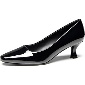 Trary Women's Kitten Heels Dress Pumps Classic Square Toe Shoes Casual Low Heels Closed Toe Pumps for Women Office