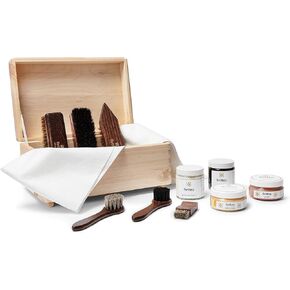 Lettro Box Complete Leather Care Kit, Shoe Care Set for Leather Boots and Shoes, Horsehair Brush Set and Leather Cleaning Kit with Gift Box in Saudi Arabia