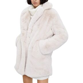 تنبت سميكة أرنب فو الفراء طويل التلبيب معطف المرأة الشتاء الصوف غامض رقيق خندق ملابس خارجية سترة المتضخم حجم كبير in Kuwait