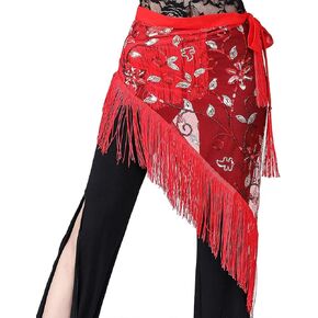 Women Belly Dance Hip Scarf Triangle Belt Skirt with Fringe in Kuwait