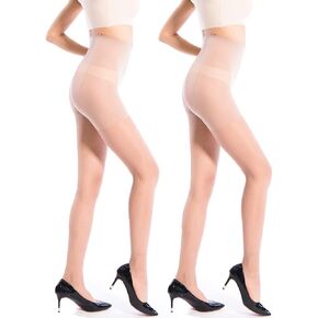 CYYDE المرأة الجوارب الشفافة 2 أزواج، 20D التحكم العلوي تمتد عارية أسود القدمين خرطوم اللباس الداخلي، السيدات بالإضافة إلى جوارب الجوارب in Kuwait