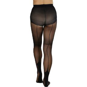 ToBeInStyle Women's Classic Cuban Heel Contrast Backseam Sheers Pantyhose in Kuwait