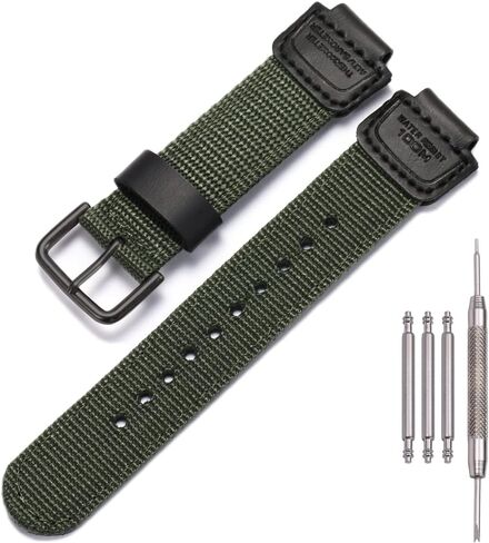 16mm g shock Replacement Strap Compatible with Casio GA100 110 120 700 2100 DW5600 6900 AWG-M100 GW9400 Nylon Leather Bracelet Watch Band Watch Accessories in Saudi Arabia