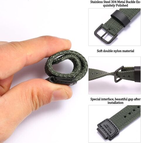 16mm g shock Replacement Strap Compatible with Casio GA100 110 120 700 2100 DW5600 6900 AWG-M100 GW9400 Nylon Leather Bracelet Watch Band Watch Accessories in Saudi Arabia