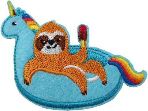Sloth Chill Summer Embroidered Iron on Patch Beach Surf Applique in Saudi Arabia