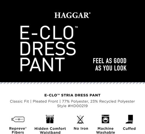 Haggar Men's Eclo Repreve Stria Pleat Front Dress Pant in Saudi Arabia