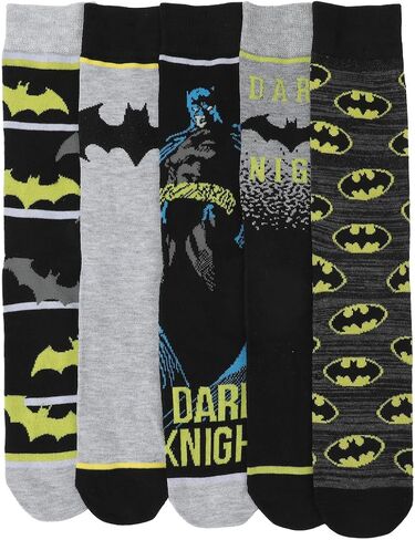 Bioworld Batman Adult Crew Socks - 5-Pack of Dark Knight Comfort! in Saudi Arabia