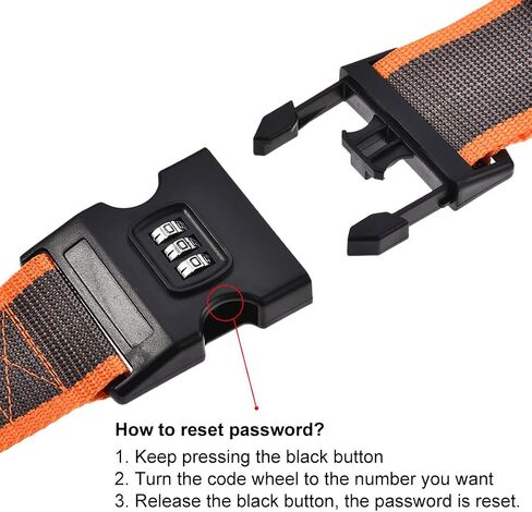 uxcell Luggage Straps Suitcase Belts with Buckle, Combination Lock, 2Mx5cm Adjustable PP Travel Packing Accessories, Blue Gray 4Pcs in Saudi Arabia